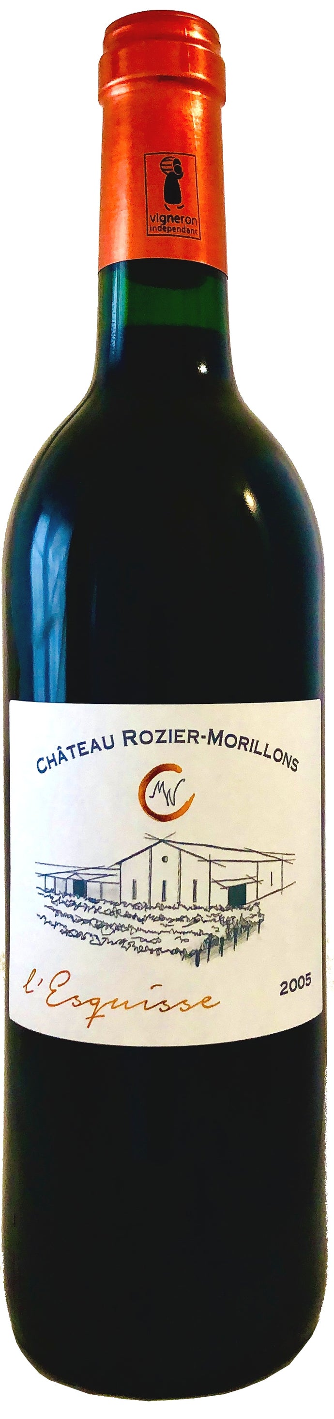 Château ROZIER-MORILLONS AOC PREMIÈRES CÔTES DE BORDEAUX ROUGE – cuvée L’Esquisse - 2005 – 75 cL – Agriculture Raisonnée