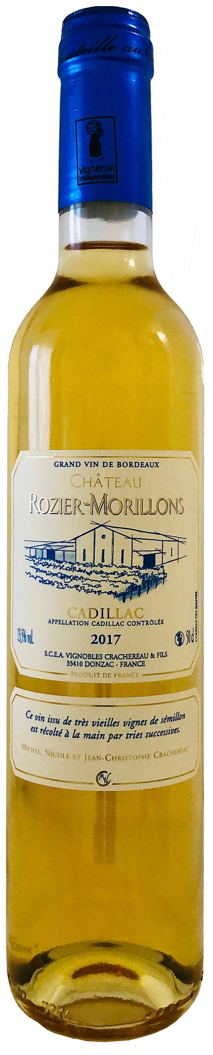 Château ROZIER-MORILLONS AOC CADILLAC – 2017 – 50 cL – Agriculture Raisonnée